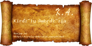 Király Ambrózia névjegykártya