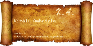 Király Ambrózia névjegykártya