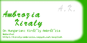 ambrozia kiraly business card